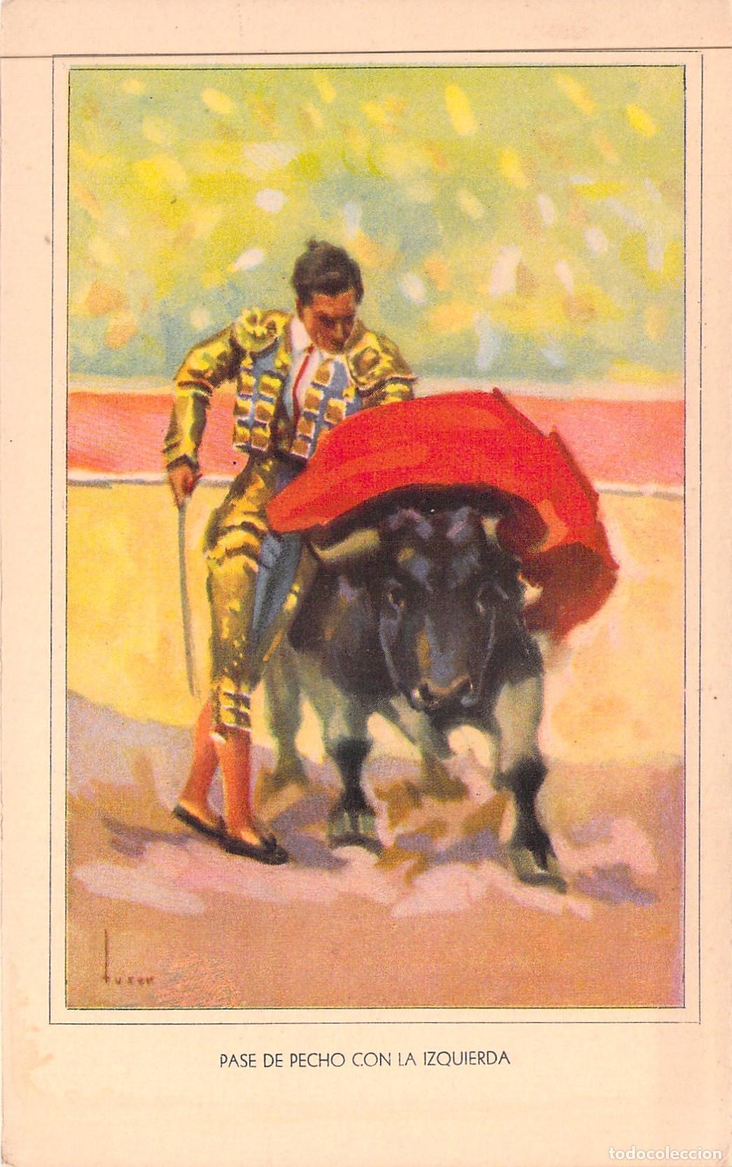 Postales: Postal Tauromaquia Fiesta Brava Pase de Pecho Colecci&oacute;n Artigas