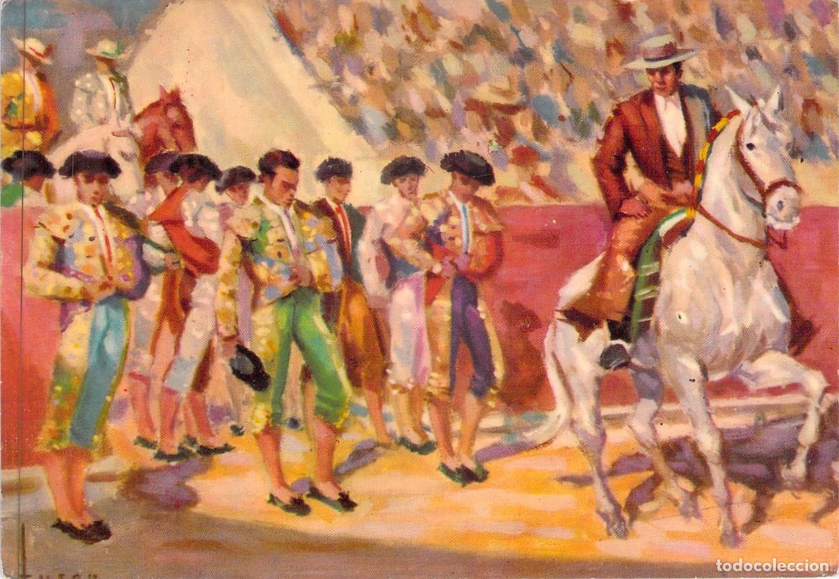 Postales: Postal Ilustrada Pase&iacute;llo de Toreros Estampas de la Fiesta