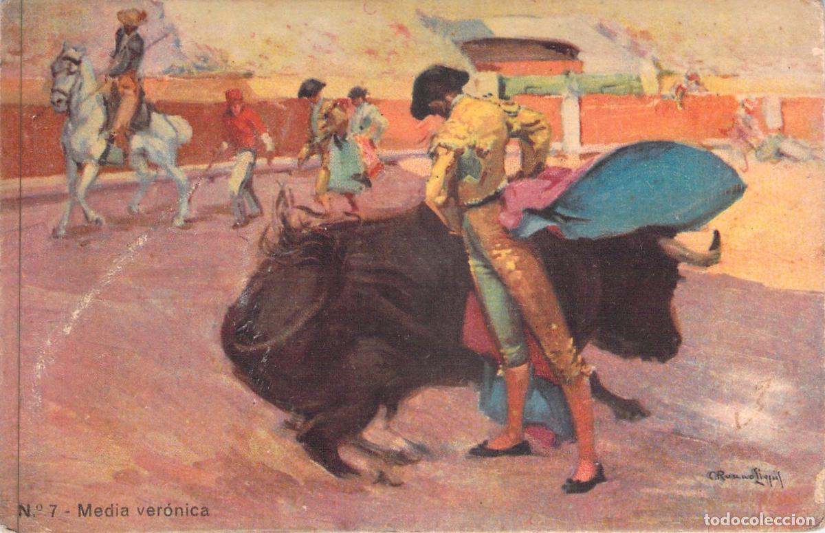 Postales: Postal de Tauromaquia Media Ver&oacute;nica por Carlos Ruano Llopis