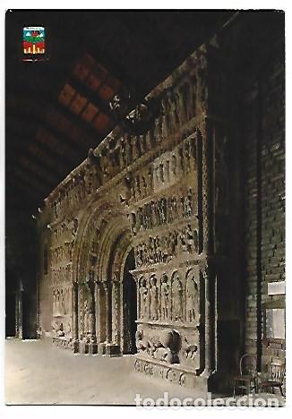 Postales: PORTA MONESTIR, SECLE XII / MONASTERY DOOR, XII century.- RIPOLL / GIRONA
