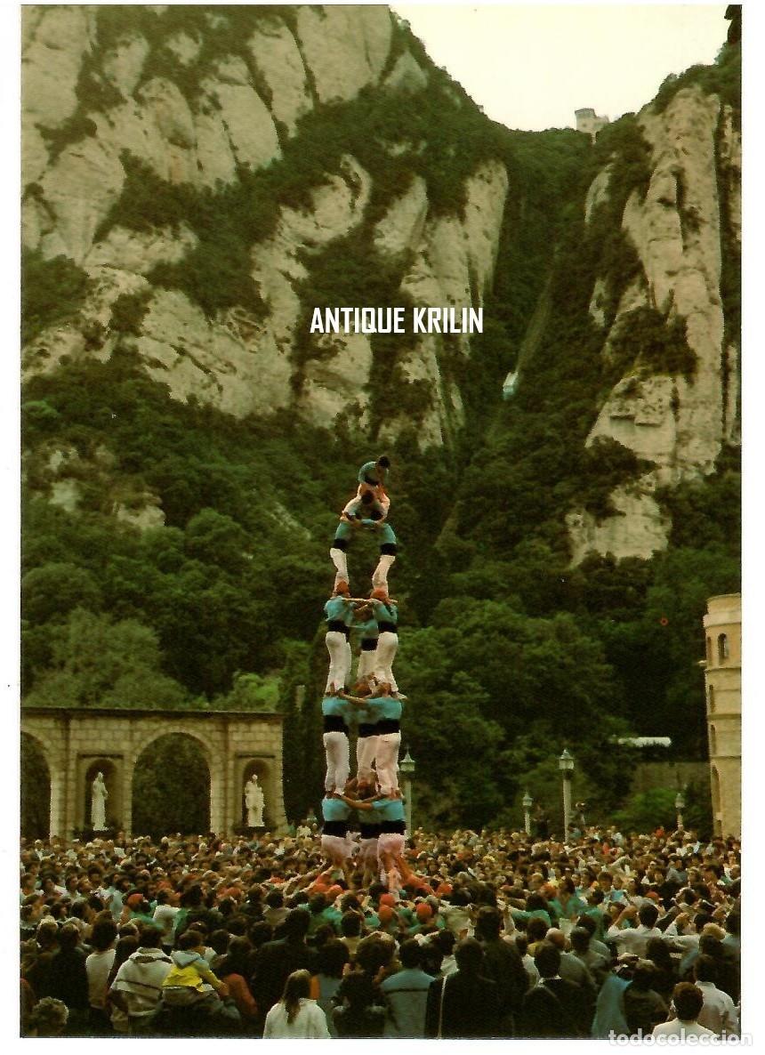 Postales: MONTSERRAT N&ordm; 33 CASTELLERS PLA&Ccedil;A DEL MONESTIR / EDICION VERT / SIN FRANQUEAR
