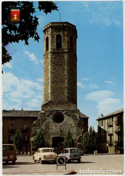 Postales: m11634 Puigcerda Iglesia De Santa Maria 1966 Escudo De Oro N&ordm;2684 sc seat 1400 renault 4 furgoneta