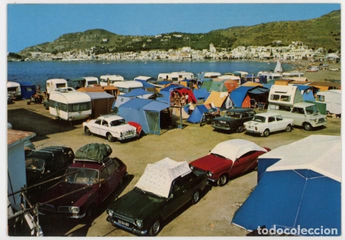 Postkarten: m11694 Port De La Selva Camping 1975 Carrera Red N&ordm;102 sc Ford Escort mk1 renault 16 caravanas