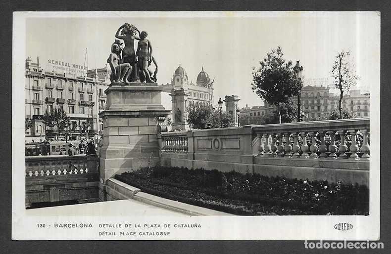 Postales: Postal. Barcelona -130 - Detalle de la Plaza de Catalu&ntilde;a. Guilera.