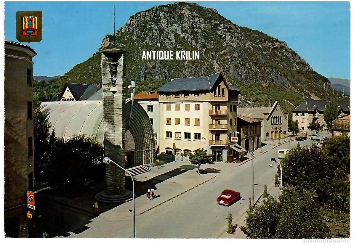 Postales: PIRINEU CATAL&Aacute; N&ordm; 217 PONT DE SUERT , AVINGUDA VICTORIANO MU&Ntilde;OZ / ESCUDO DE ORO / FRANQUEADA