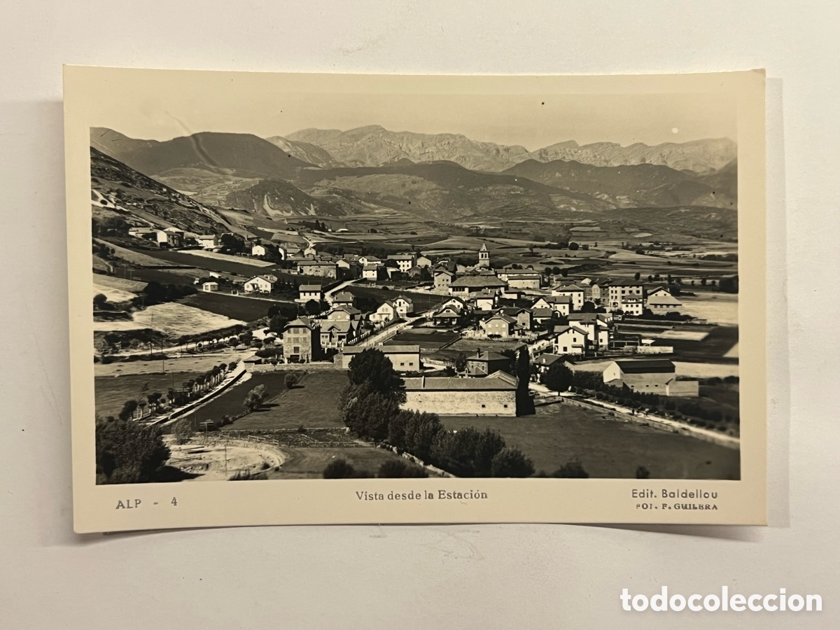 Postales: ALP (GIRONA) Postal No.4, Vista desde la Estaci&oacute;n. Edit. Baldellou. Foto Guilera (h.1950?) S/C