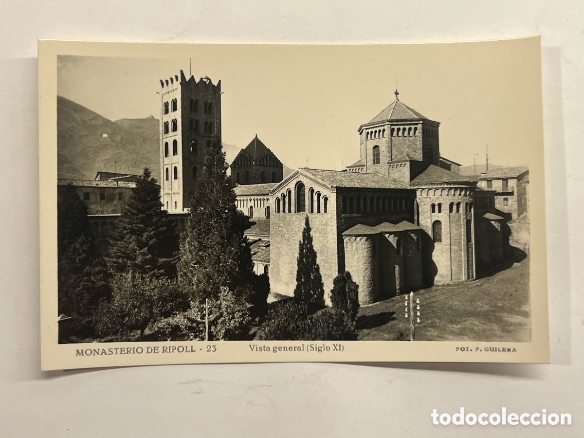 Postales: MONASTERIO DE RIPOLL (Girona) Postal No.23, Vista general (Siglo XI) Foto Guilera (h.1950?) S/C