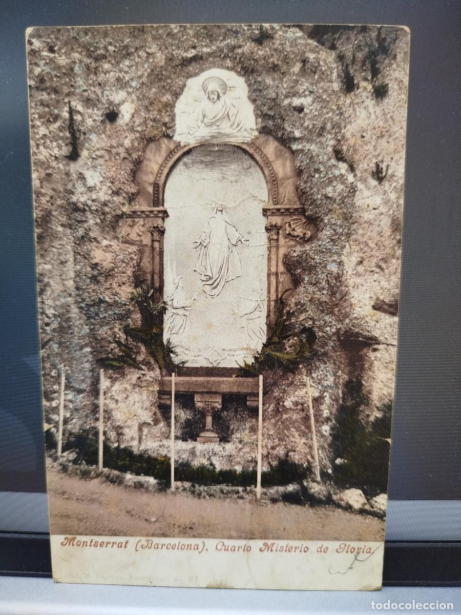 Postales: Postal antigua Montserrat - Cuarto Misterio de Gloria - Lit. M. Pujadas N&ordm; 67 - Circa 1909