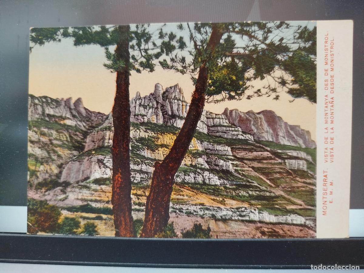Postales: Postal antigua Montserrat. Vista del monasterio desde Monistrol. Theodor Eismann, Leipzig
