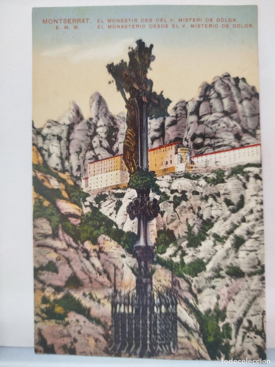 Postales: Postal antigua Montserrat. Quinto Misterio de Dolor y monasterio. Theodor Eismann (Leipzig) N&ordm; 65