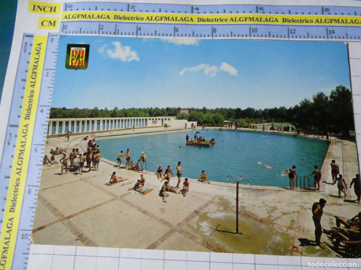 Postales: POSTAL DE L&Eacute;RIDA. A&Ntilde;O 1965. PARQUE MUNICIPAL DE LAS BASAS PISCINA OL&Iacute;MPICA 2194 ESCUDO ORO . 2683