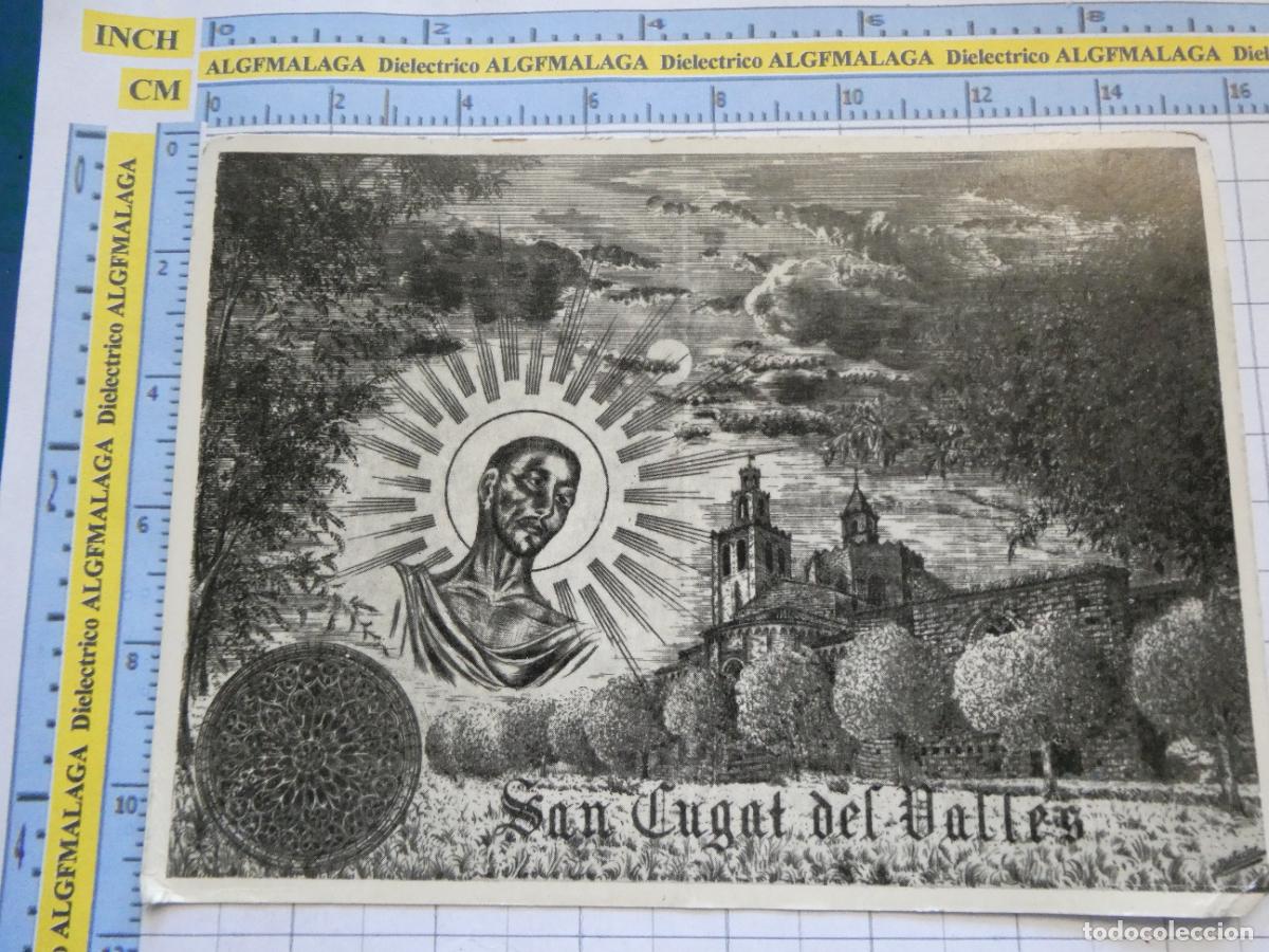 Postales: POSTAL DE BARCELONA. SANT CUGAT DEL VALL&Eacute;S MONASTERIO OBRA A PLUMA CAL&Iacute;GRAFO J. BIBIAN. 0