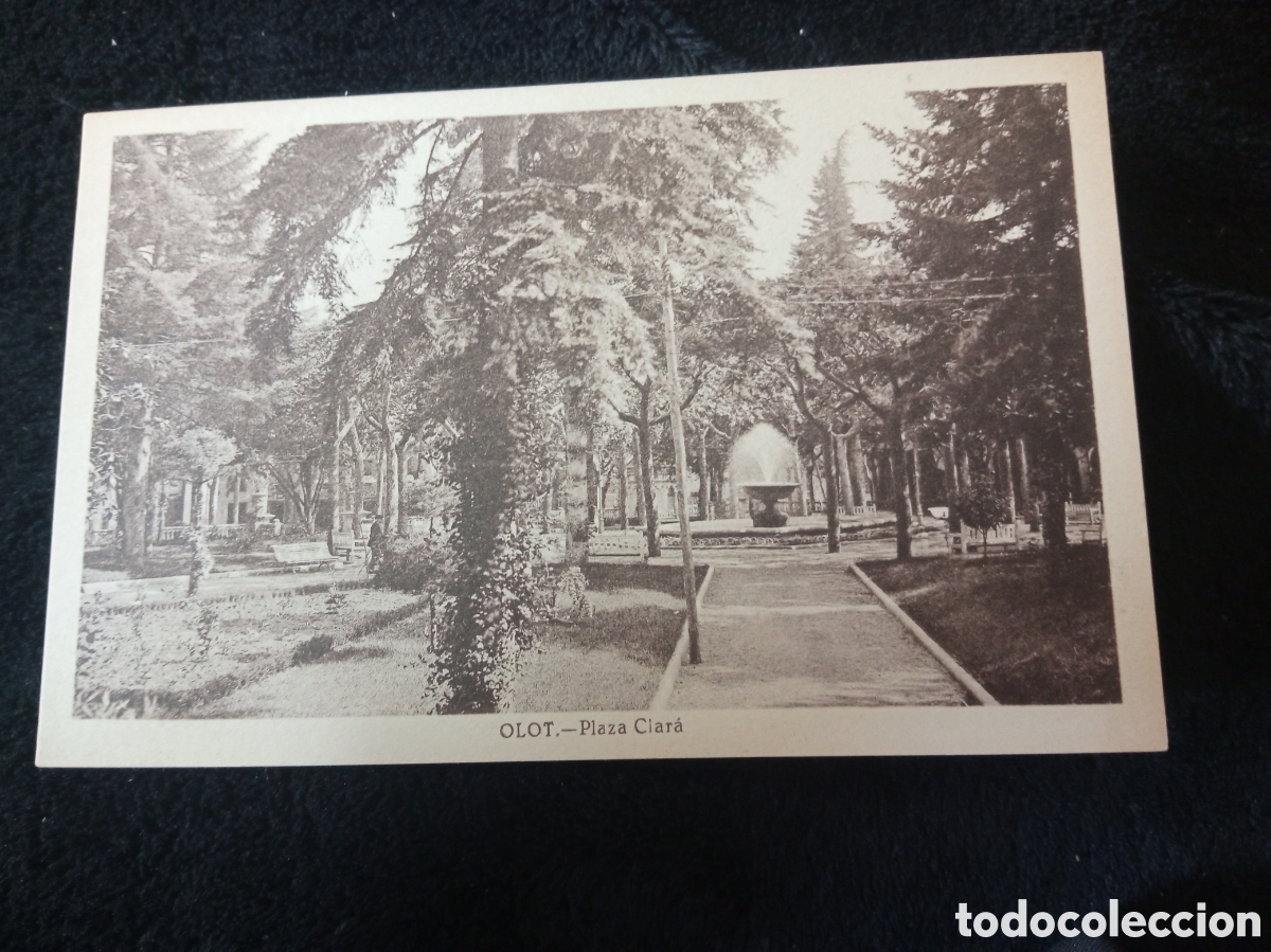 Postales: Antigua postal fotogr&aacute;fica, Olot, Plaza Clara