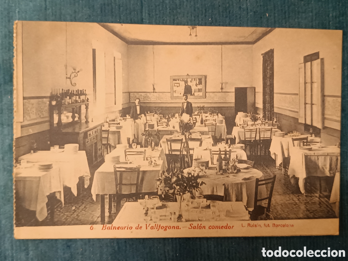 Postcards: 6 Balneario de Vallfogona. Sal&oacute;n comedor