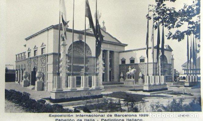 Cartes Postales: EXPOSICION INTERNACIONAL DE BARCELONA 1929. PABELLON DE ITALIA. ANGUITA.
