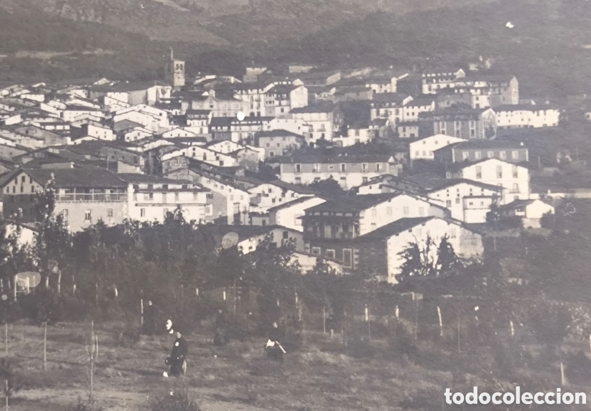 Postales: SANT HILARI SACALM VISTA A&Eacute;REA POSTAL FOTOGR&Aacute;FICA GIRONA C. 1920
