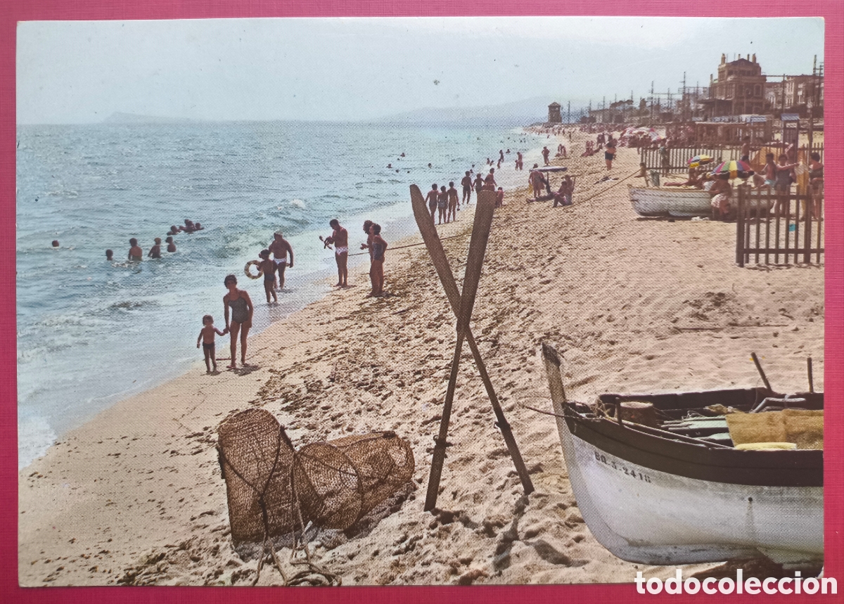 Postales: PREMI&Agrave; DE MAR PLATJA POSTAL COLOREADA C. 1965