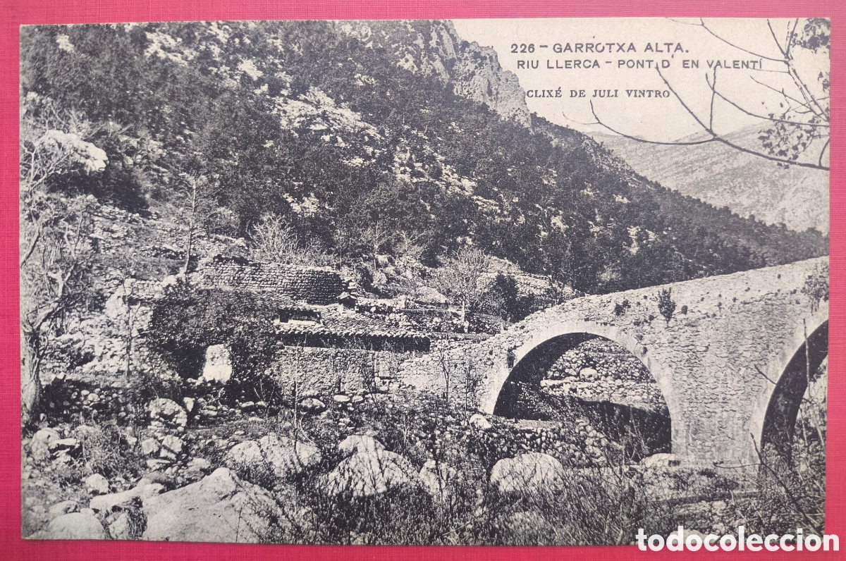 Postales: GARROTXA ALTA PONT D'EN VALENT&Iacute; RIU LLERCA POSTAL FOTOTIPIA C. 1915