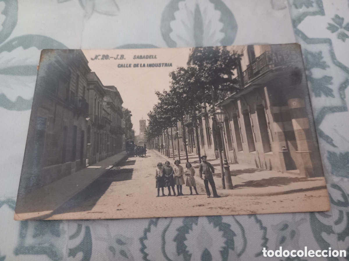 Postales: ANTIGUA POSTAL FOTOGR&Aacute;FICA SABADELL CALLE DE LA INDUSTRIA S.XIX ORIGINAL