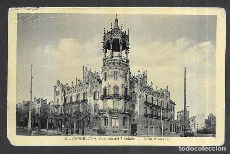 Postales: Barcelona.- 201. Avenida del Tibidabo - Casa Moderna. L. Roisin 1935?