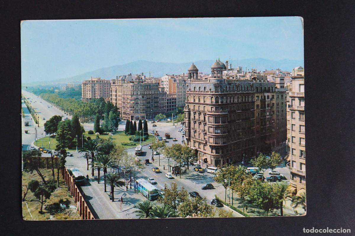 Postales: POSTAL DE BARCELONA: PLAIACE CALVO SOTELO. VISI&Oacute;N-COLOR. 1963
