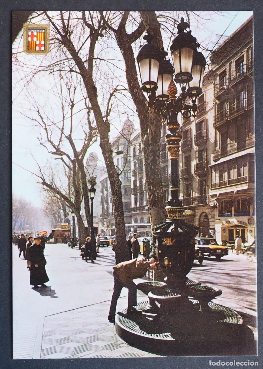 Postales: POSTAL DE BARCELONA: RAMBLA Y FUENTE DE CANALETAS