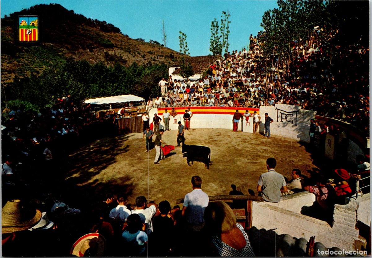 Postales: San Cipriano de Vallalta - Mas&iacute;a Puig Castell - Fiesta Alegre en el campo - Peque&ntilde;a Plaza de Toros