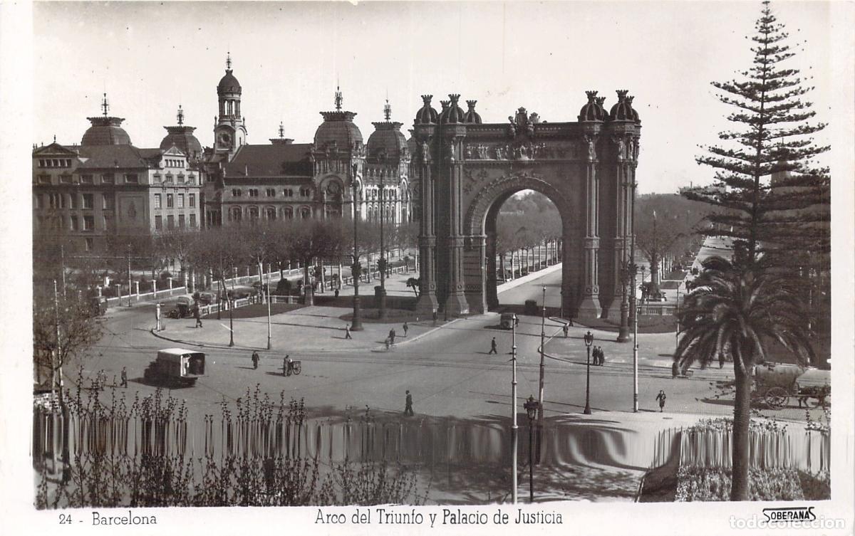 Postales: Postal de Barcelona Arco del Triunfo y Palacio de Justicia