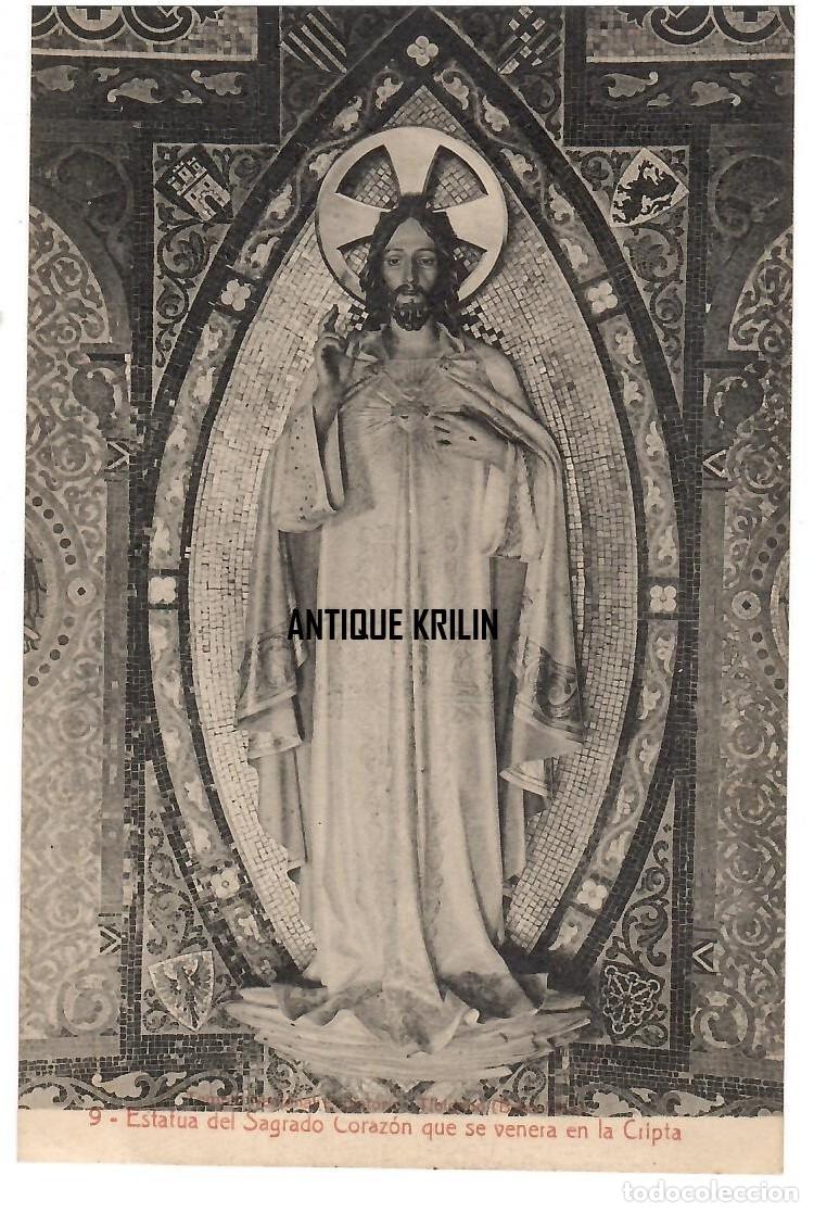 Postales: BARCELONA / TEMPLO DEL TIBIDABO N&ordm; 9 ESTATUA SAGRADO CORAZON / SIN FRANQUEAR