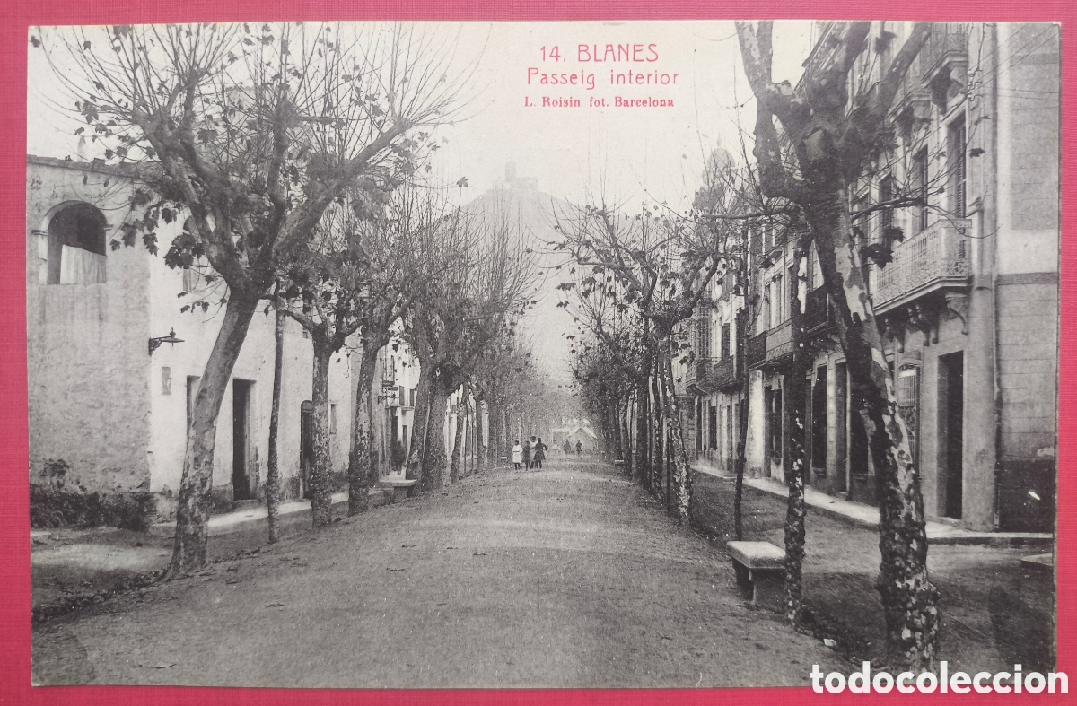 Postales: BLANES PASSEIG POSTAL ANIMADA FOTOTIPIA ROISIN C. 1920