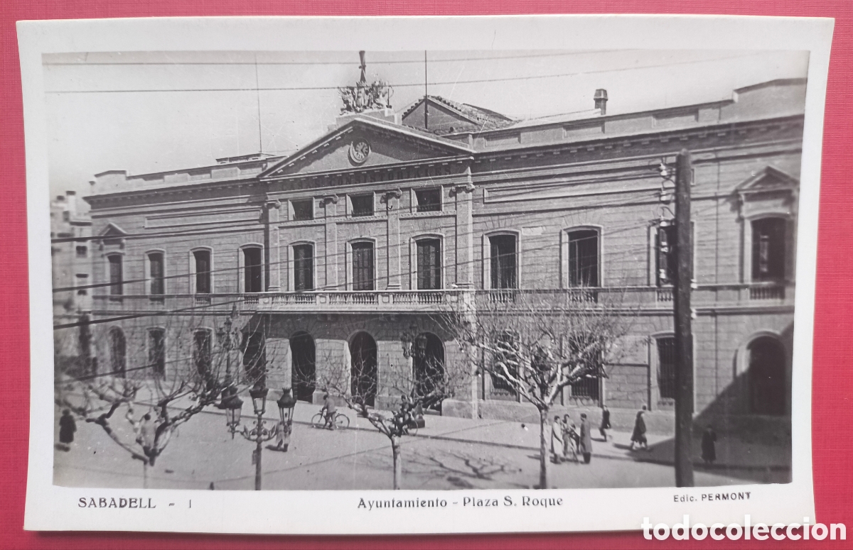Postales: SABADELL AJUNTAMENT PLA&Ccedil;A SANT ROC POSTAL FOTOGR&Aacute;FICA ED. PERMONT C. 1955