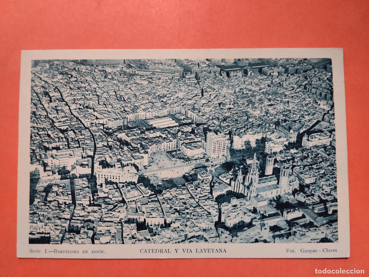 Postales: BARCELON EN AVI&Oacute;N - CATEDRAL Y VIA LAIETANA