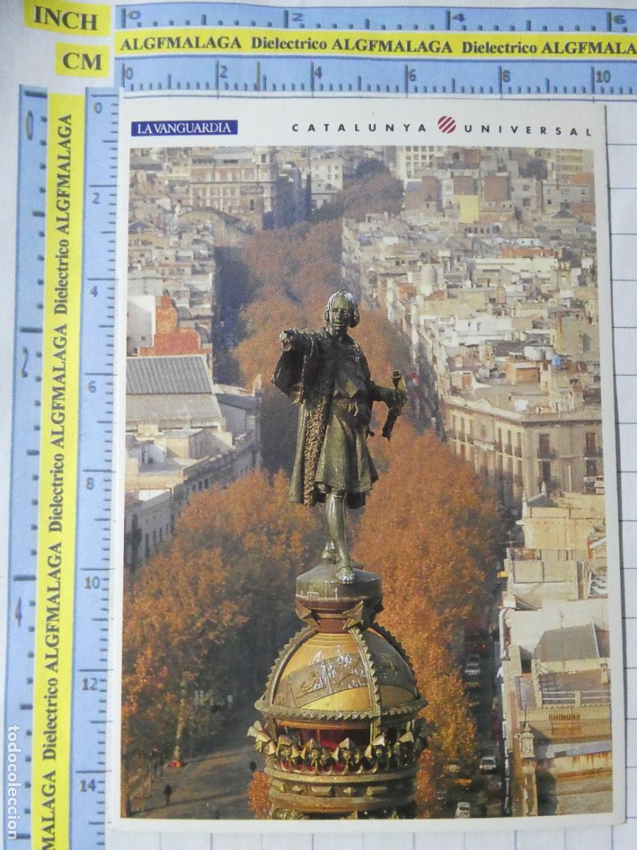 Postales: POSTAL DE BARCELONA. A&Ntilde;O 1990. LAS RAMBLAS DE BARCELONA CRISTOBAL COL&Oacute;N 28 VANGUARDIA. 4722