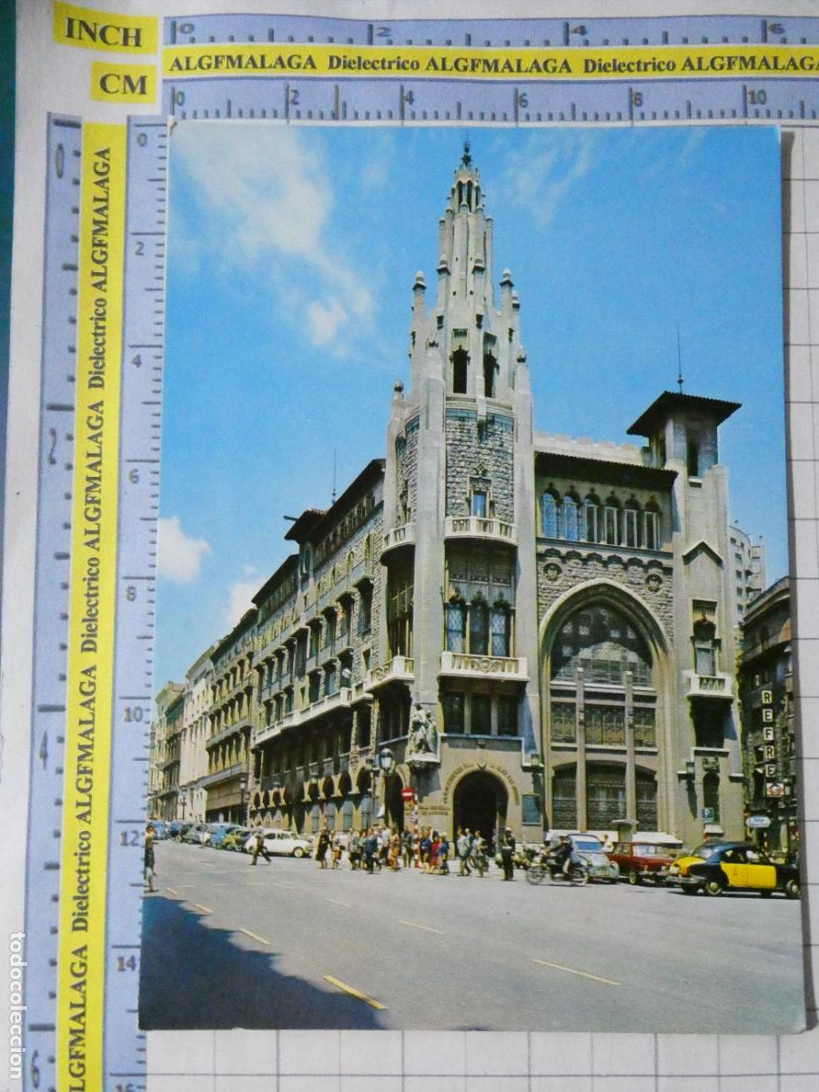 Postales: POSTAL DE BARCELONA. A&Ntilde;O 1966. OFICINAS CENTRALES CAJA PENSIONES Y AHORROS VIA LAYETANA TAXI . 4728