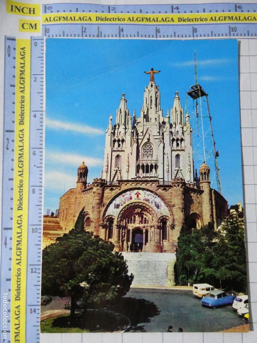 Postales: POSTAL DE BARCELONA. A&Ntilde;O 1966. TEMPLO TIBIDABO CITROEN DS TIBUR&Oacute;N 218 BEASCOA. 4741