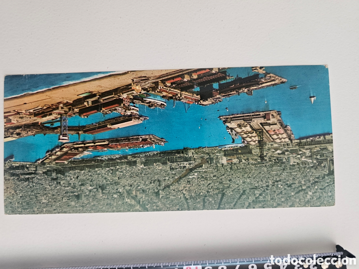 Postales: Postal grande del Puerto de Barcelona Vista A&eacute;rea 1962 Pilar Yeron o Yerovi Heidelberg