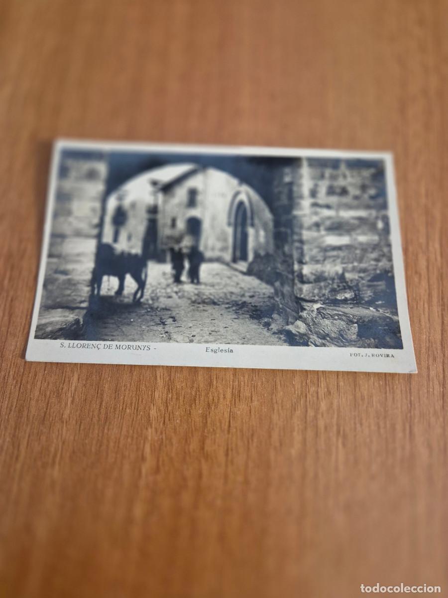 Postales: POSTAL S. LLOREN&Ccedil; DE MORUNYS IGLESIA FOT. J. ROVIRA CIRCULADA.