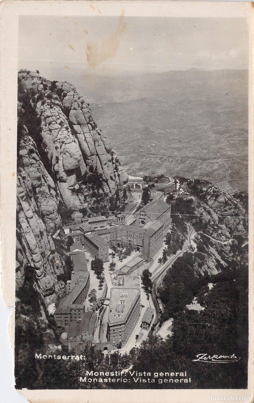 Postales: Postal del Monasterio de Montserrat Vista General Barcelona