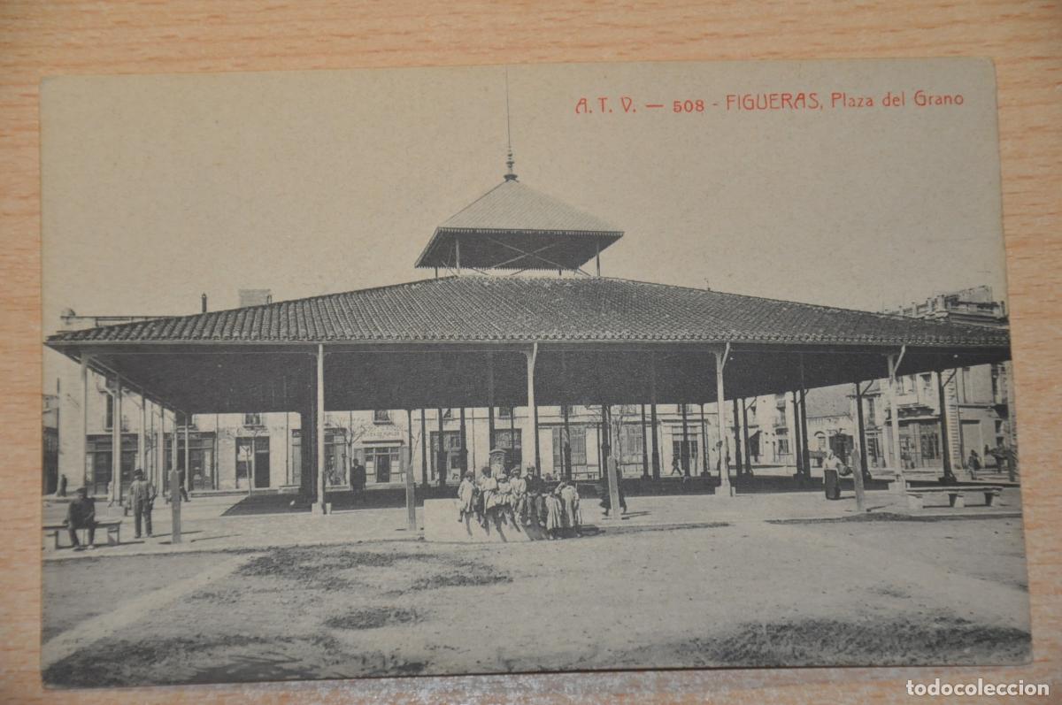 Postales: postal figueras, plaza del grano atv 508