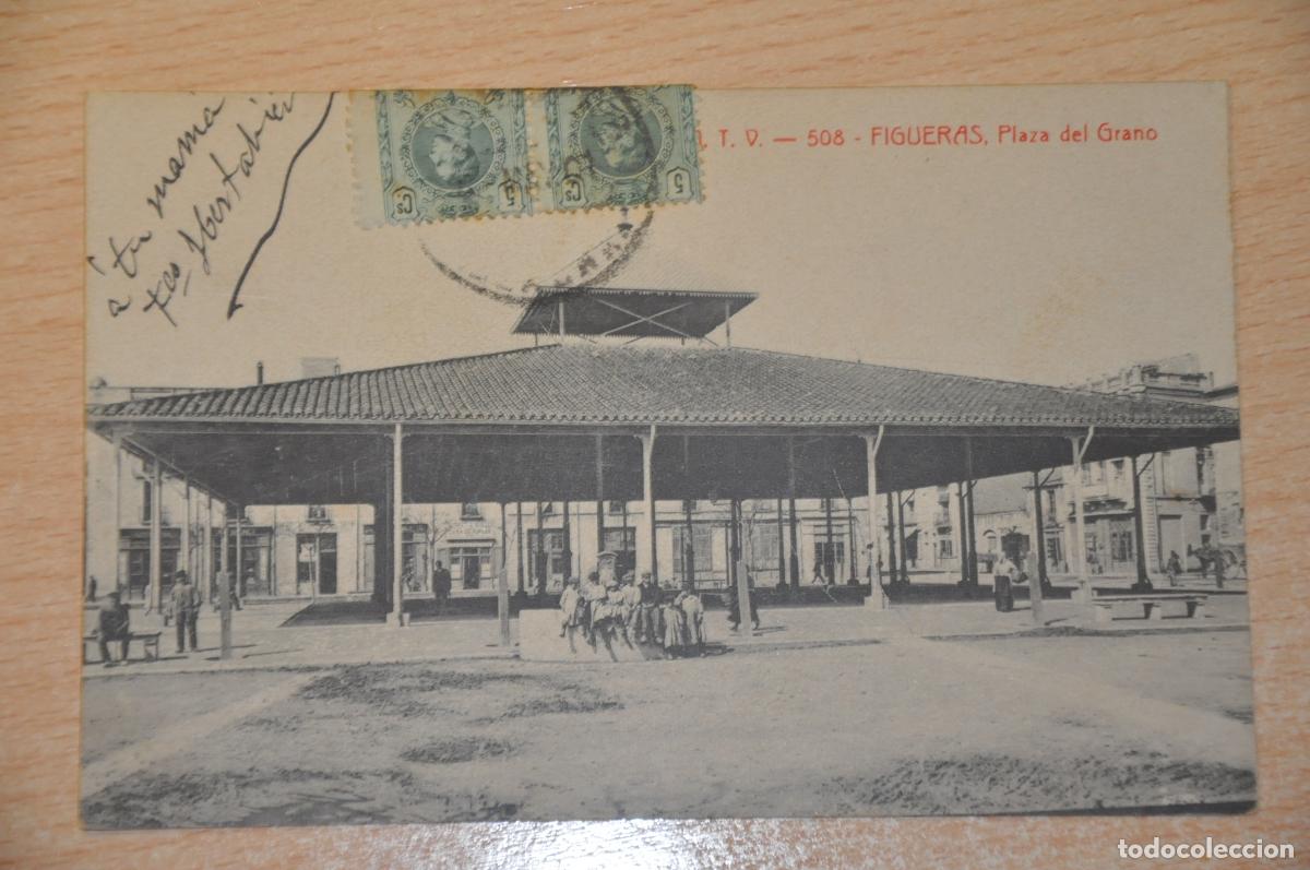 Postales: postal figueras, plaza del grano atv 508