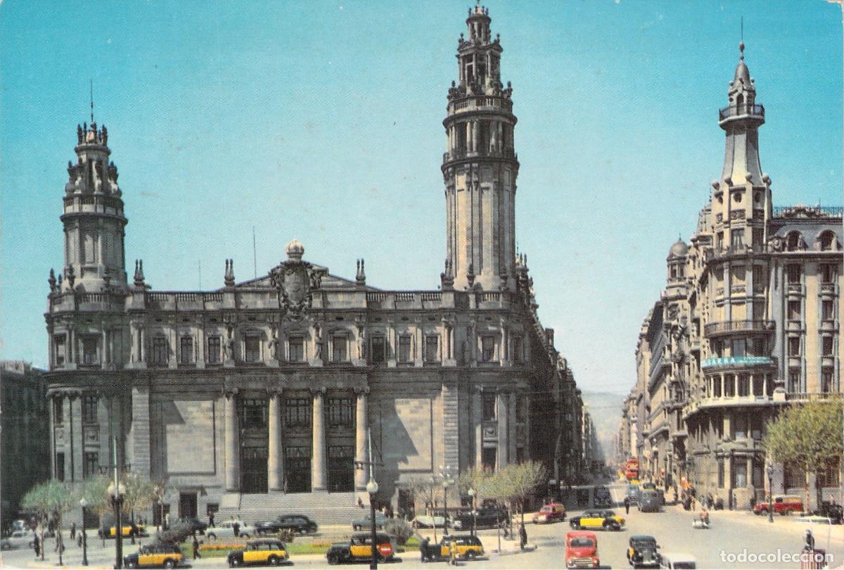 Postales: Postal de Barcelona, Edificio de Correos y Tel&eacute;grafos, Plaza Antonio L&oacute;pez