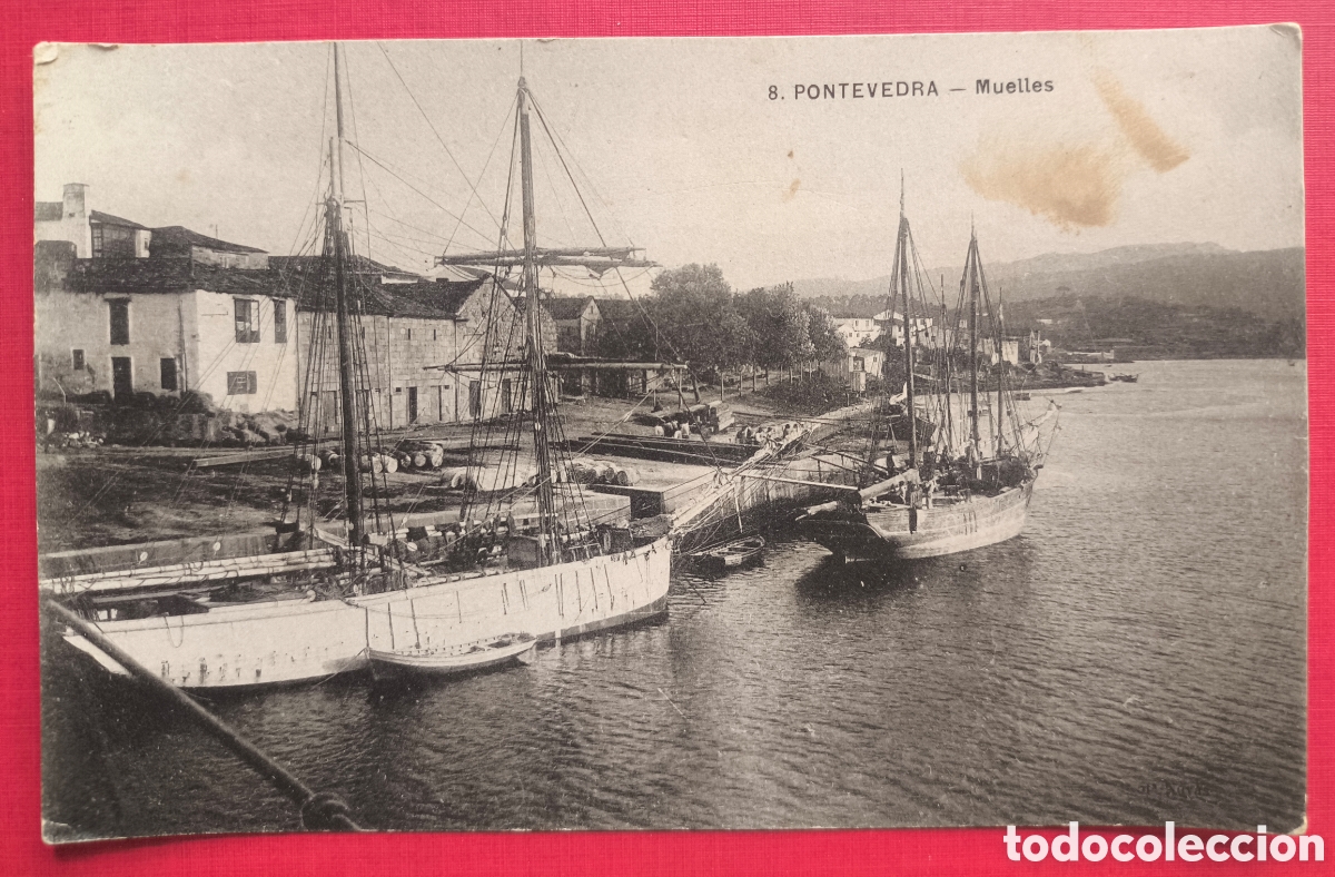Postales: PONTEVEDRA MUELLE POSTAL FOTOTIPIA GALICIA C. 1920