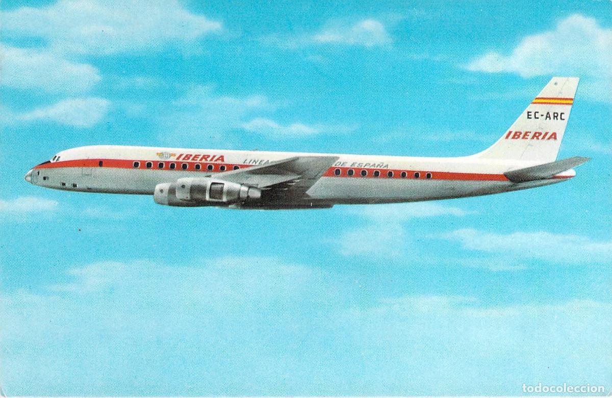 Postales: Postal de Avi&oacute;n Douglas DC-8 de Iberia L&iacute;neas A&eacute;reas