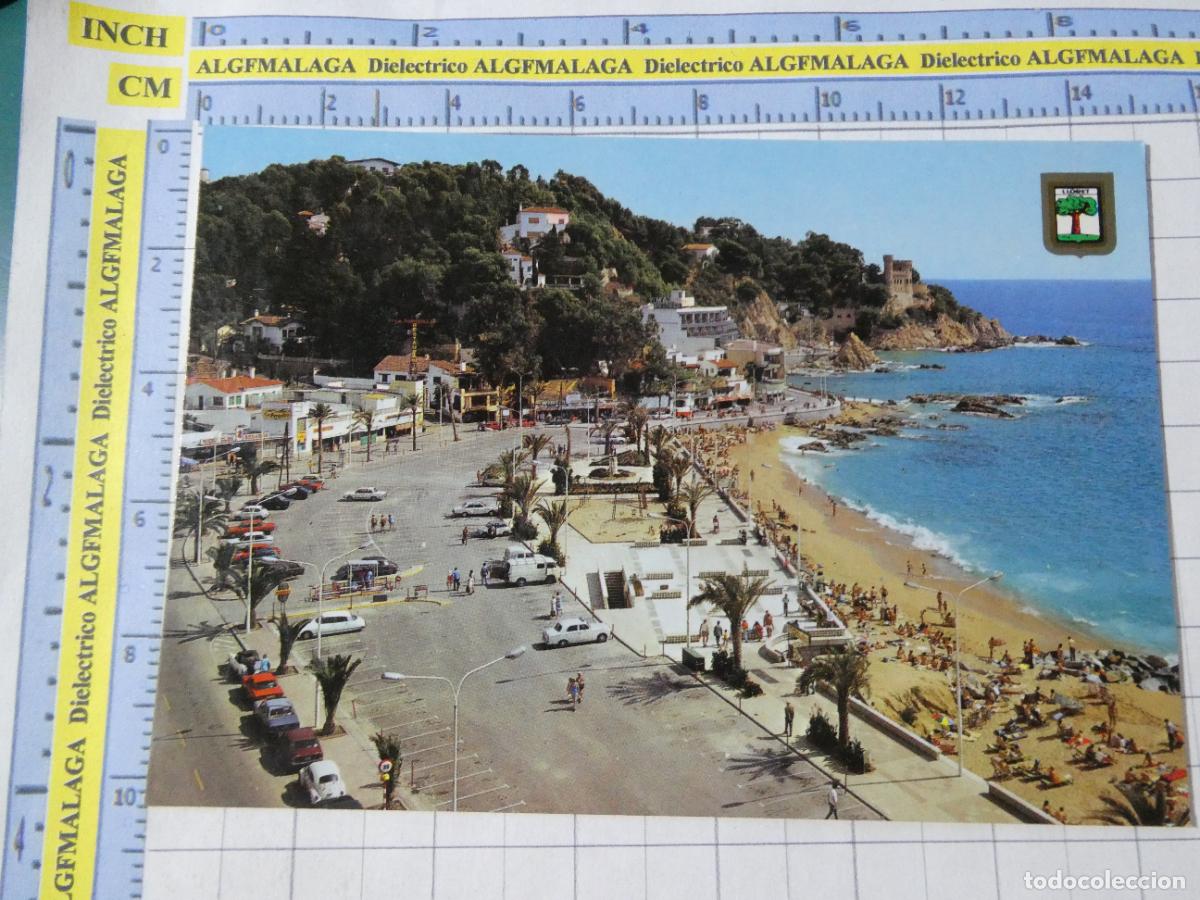 Postales: POSTAL DE GERONA. A&Ntilde;O 1974. LLORET DE MAR PASEO CASTILLO. COCHES CITROEN TIRBURON 37 ESCUDO OR. 2619
