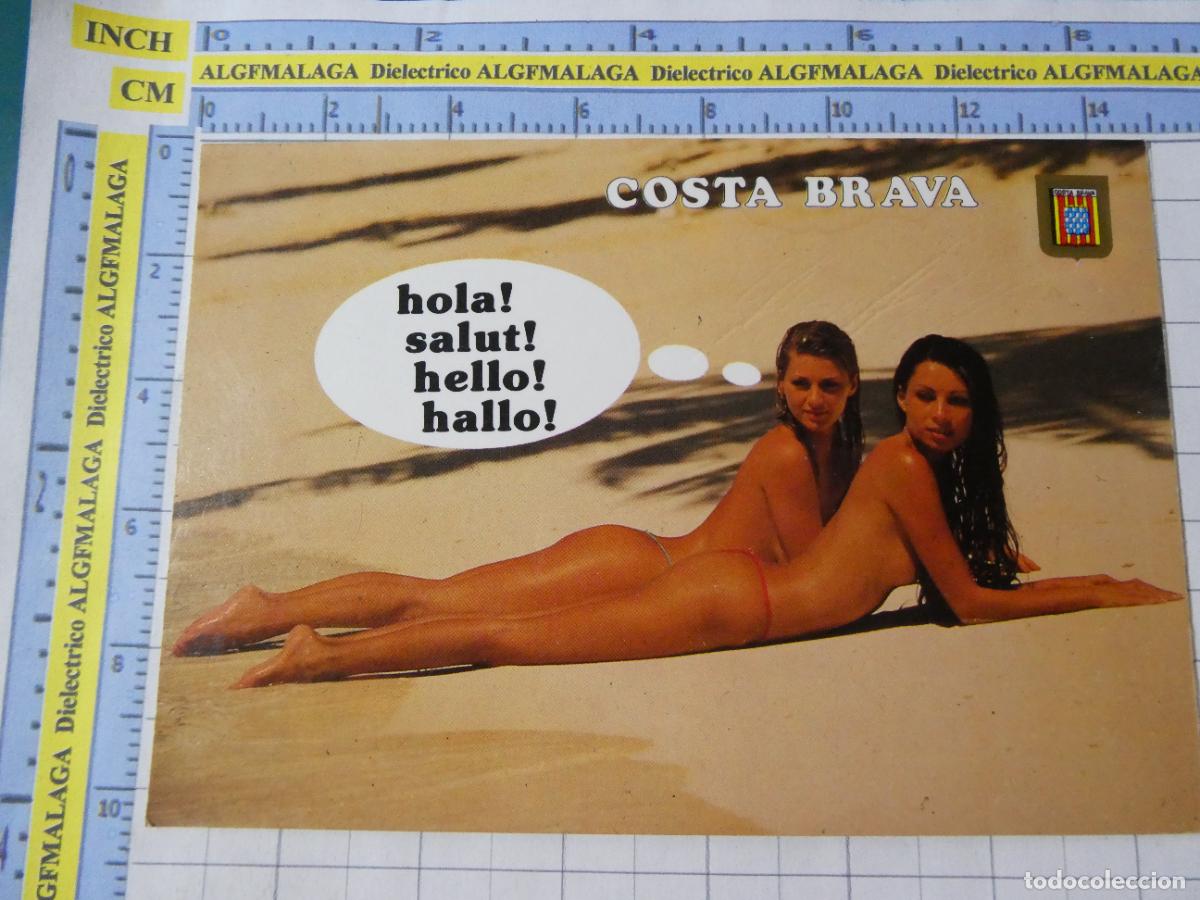 Postales: POSTAL DE GERONA. A&Ntilde;O 1982 COSTA BRAVA MUJERES DESNUDAS PLAYA 28 ESCUDO ORO. 2635