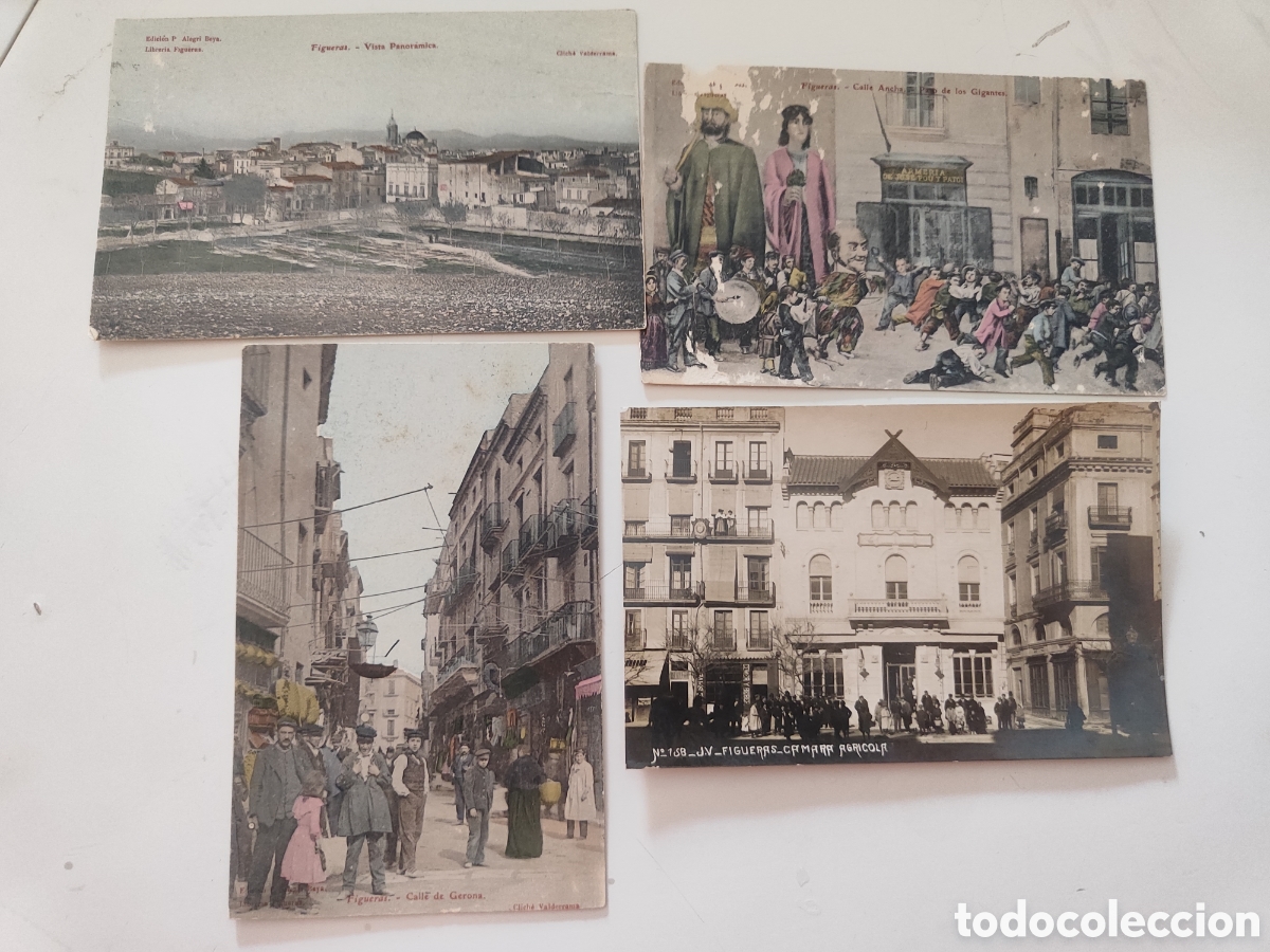 Postales: Lote de 4 postales antiguas de Figueras(Catalu&ntilde;a), enviada a Adela y luisita Trayter