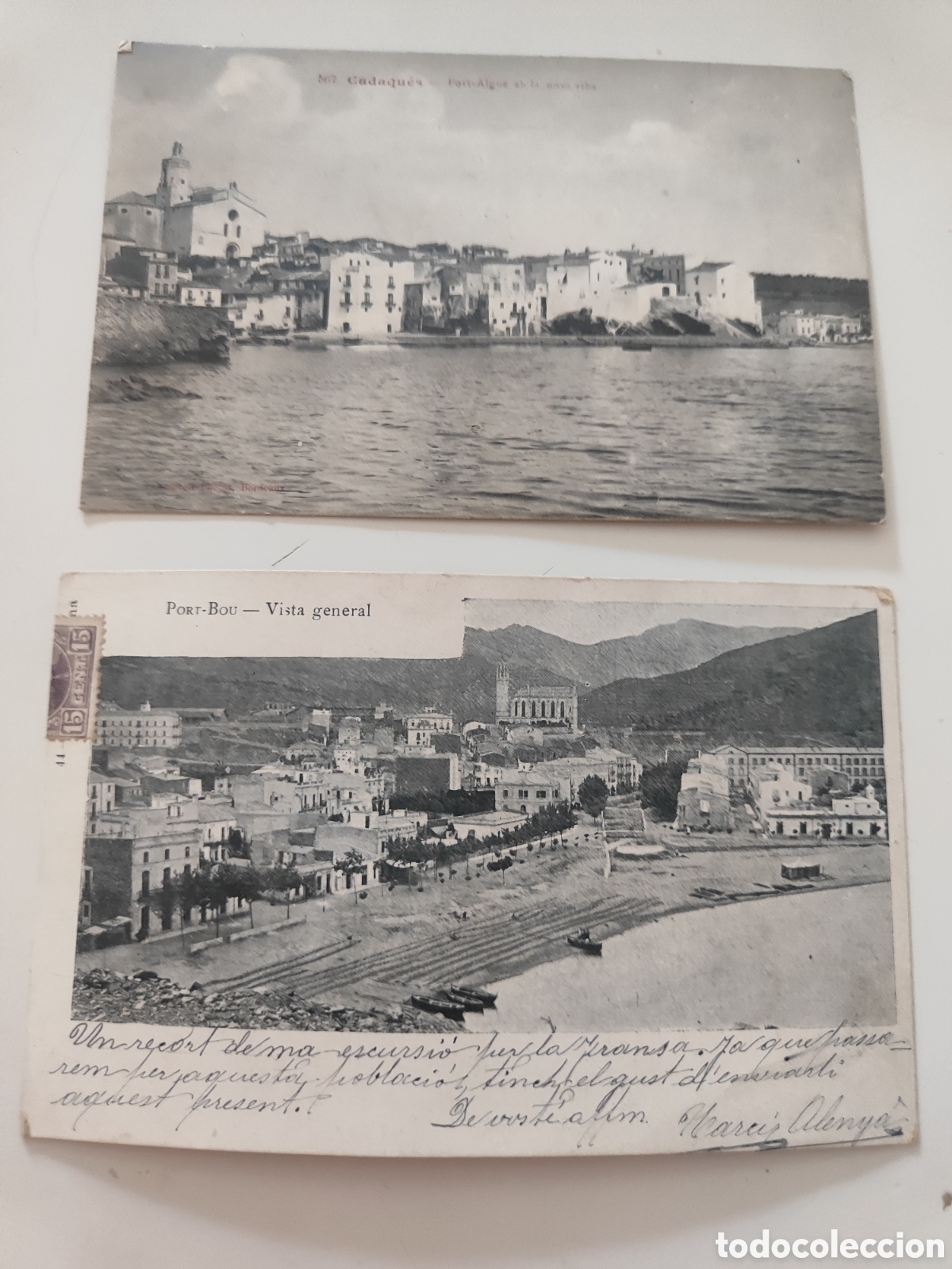 Postales: Postales antiguas de Cadaqu&eacute;s y Portbou circuladas pp 1900