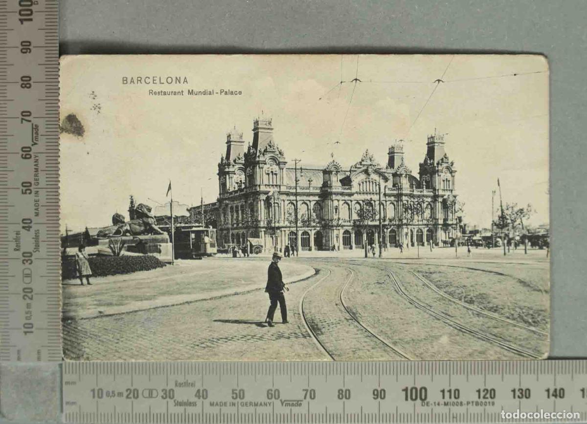 Postales: POSTAL. Barcelona - Puerta de la Paz - Restaurante Mundial-Palace