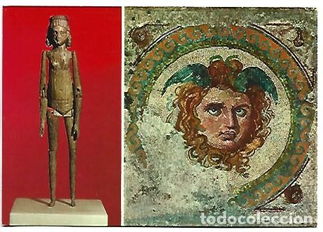 Postales: MU&Ntilde;ECA DE MARFIL Y MOSAICO DE LA MEDUSA.- MUSEO ARQUEOLOGICO.- TARRAGONA