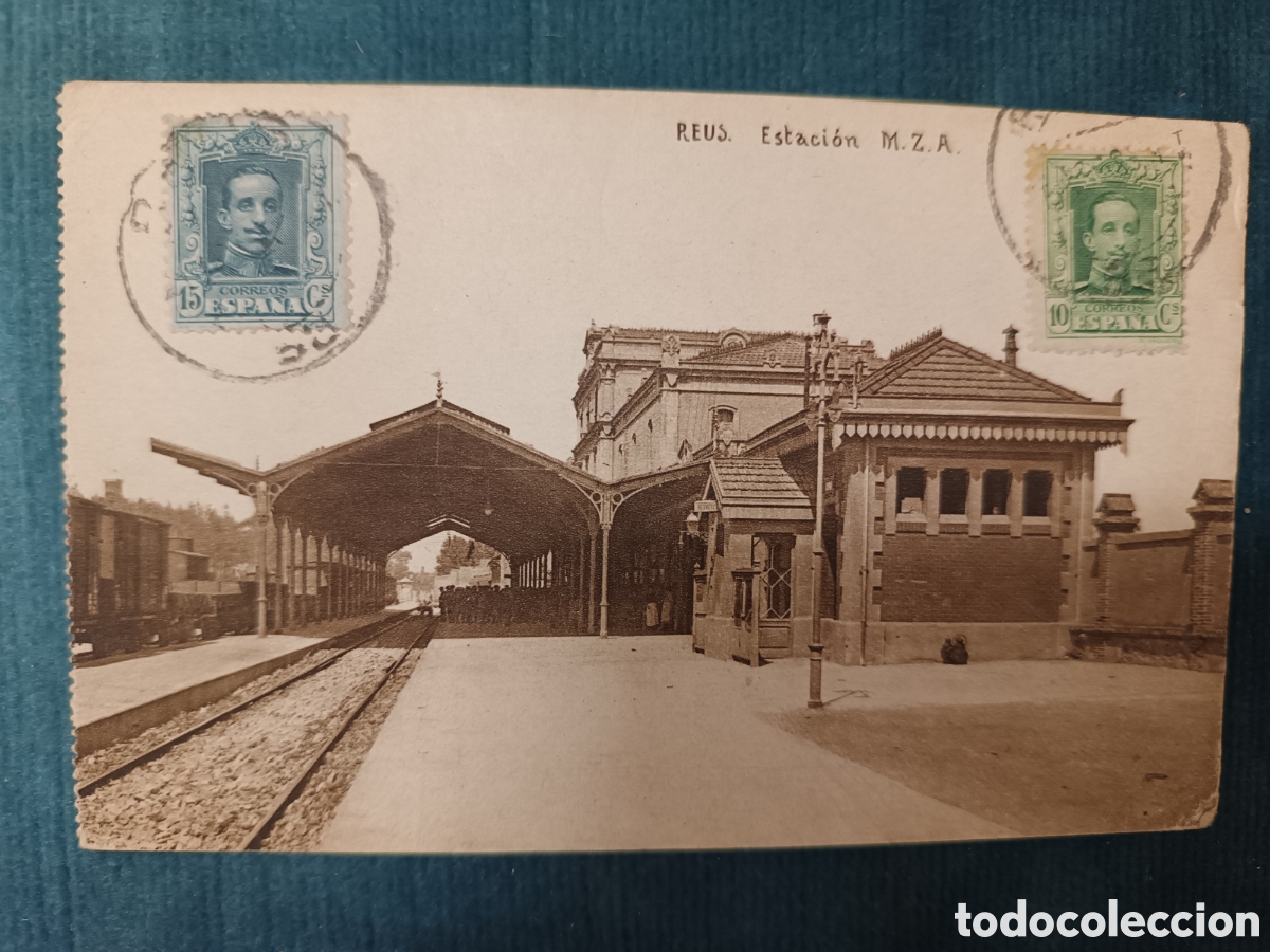 Postales: REUS. Estaci&oacute;n M.Z.A. (circulada 1928)